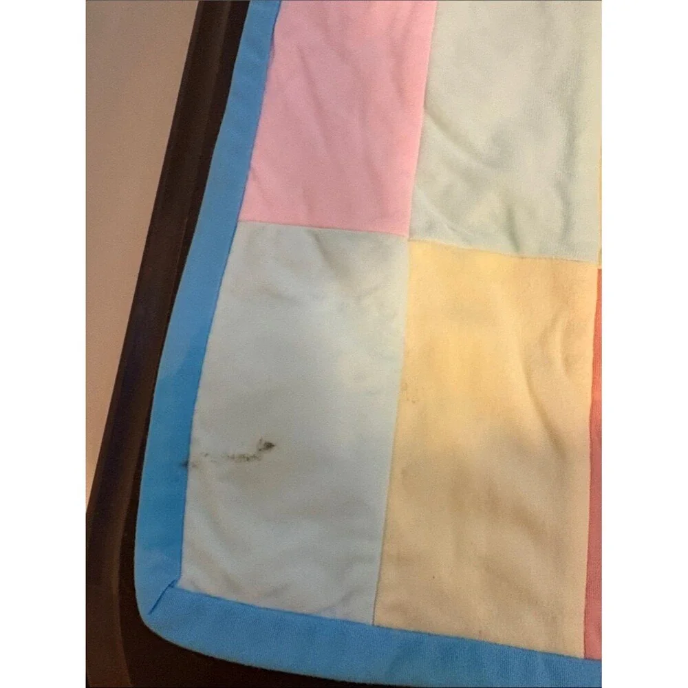 Vintage Handmade Pastel Patchwork Quilt